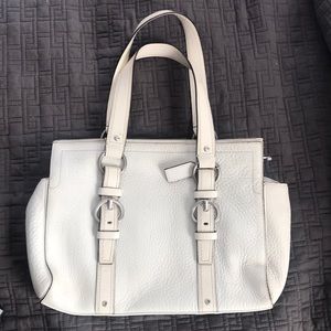 Coach white pebble leather bag